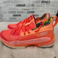 Under Armour Sour Patch Kids 6.5 Y Curry 7 Peach Plasma Basketball Shoes