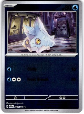 Pokemon Bergmite CRI 23/86 Reverse Holo Near Mint English