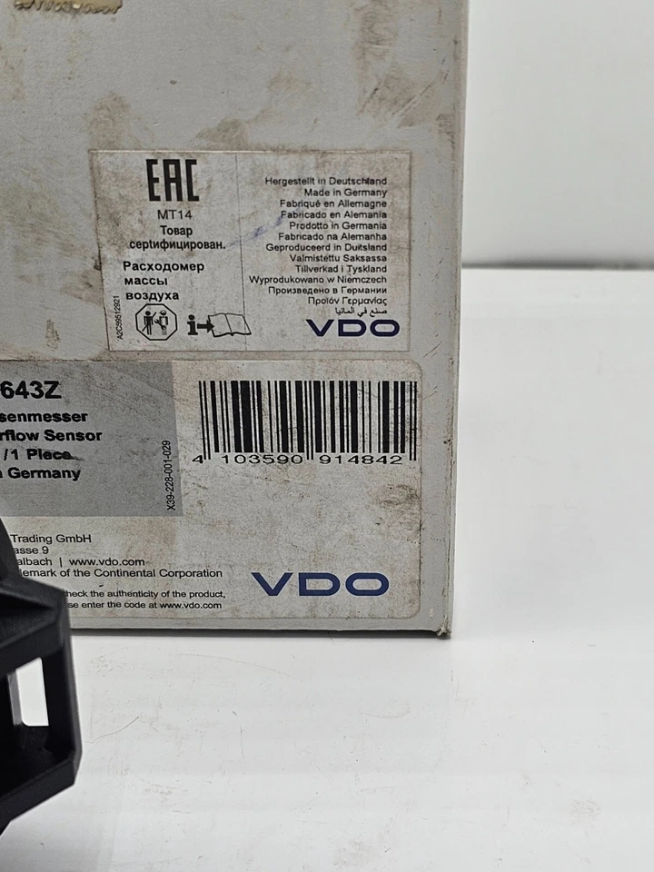 VDO 5WK9643Z 大众气流传感器 适用于 HYUNDAI SANTA FE SONATA TIBURON 起亚 OPTIMA — 第 4/4 张图片