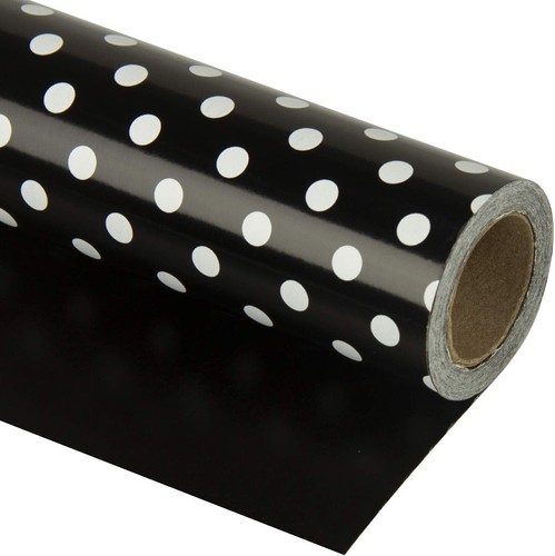 Reversible Wrapping Paper - Mini Roll - 17 Inch X 33 Feet - Black and Delicat...