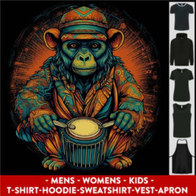 A Monkey Drummer Herren Damen Kinder Unisex