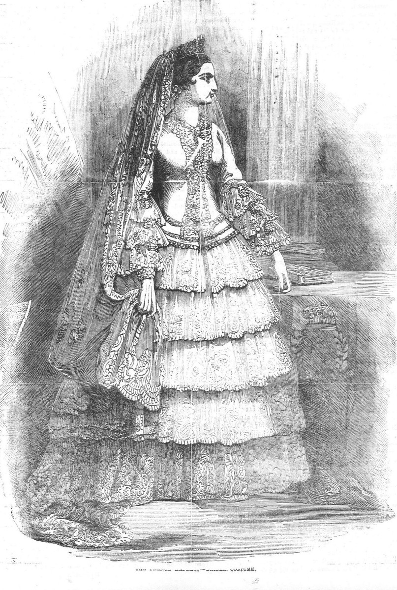 The French Empress Eugenie Morning Dress Bridal Costume 1853