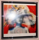 High Gloss Frame Navy Blue Square Lacquer Rare Nautical Stripes Woman Lady Print — photo 2
