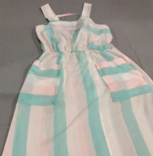 Vintage 1960s Sun Dress Sleeveless White Pink Blue The Garment Co Australia