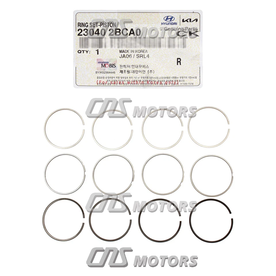 ⭐OEM⭐ Piston Rings for 2016-21 Kona Sonata Tucson Veloster 1.6L Turbo 230402BCA0 - Imagem 4 de 4