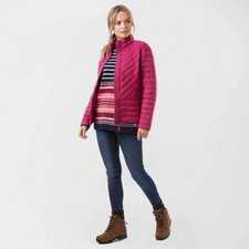 Joules Women's Elodie Chevron Quilted Jacket, Size Us 4 Deep Fuchsia
