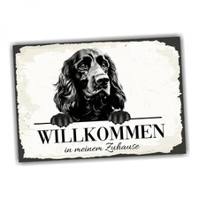 Hundeschild Willkommen Zuhause Cocker Spaniel No.3 Dog Schild Spruch Türschild W