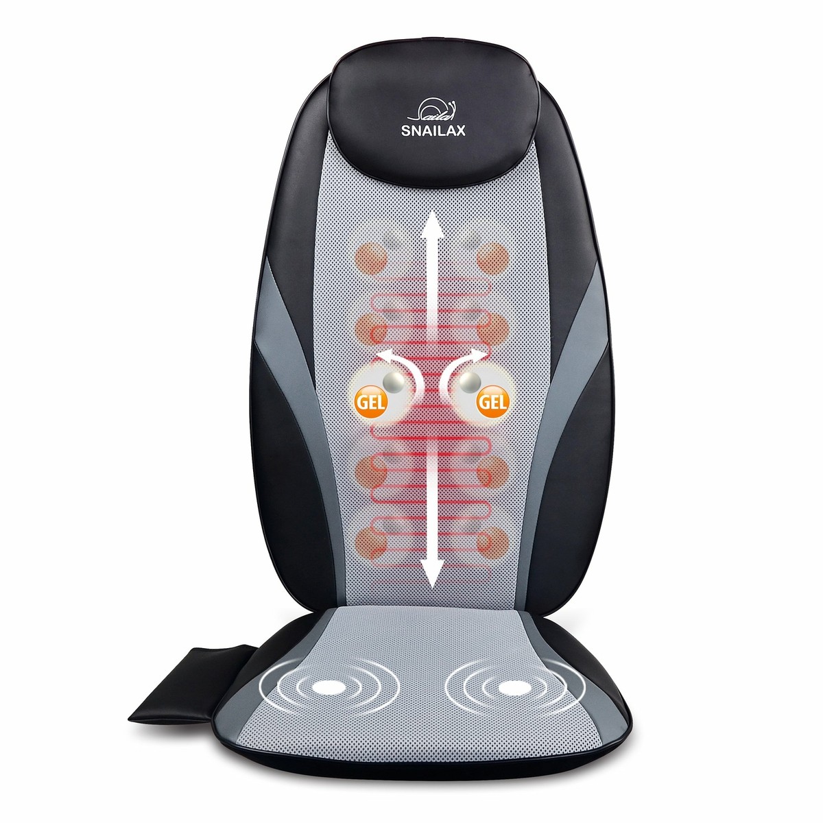 Snailax Gel Back Massager with Heat, Massage Chair Pad, Massage