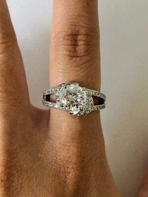 Dazzling 2 CT Round Clear CZ 925 Silver Knot-like Style Ring Size 8