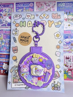 Handmade Kuromi Decoden Keychain Mirror Portable Mirror Travel Mirror