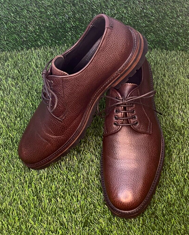 SAOLA Aquatalia Uomo Borgogna James Impermeabile Ciottolato Derby Taglia US12 UK11 Stringate