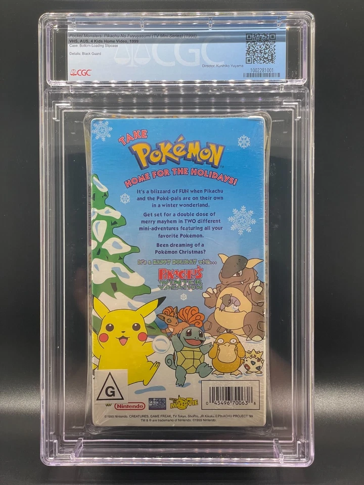 Pokemon Pikachu's Winter Vacation Christmas Anime Graded VHS Tape CGC 9.0 Seal A - Image 3 of 4