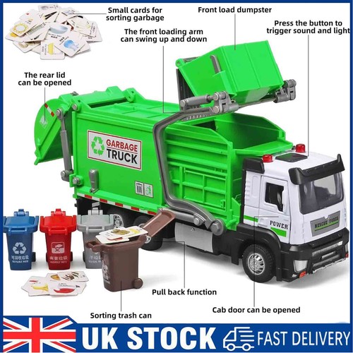 Kids Bin Truck Toy Upgraded Garbage DIY Rubbish Truck Game With