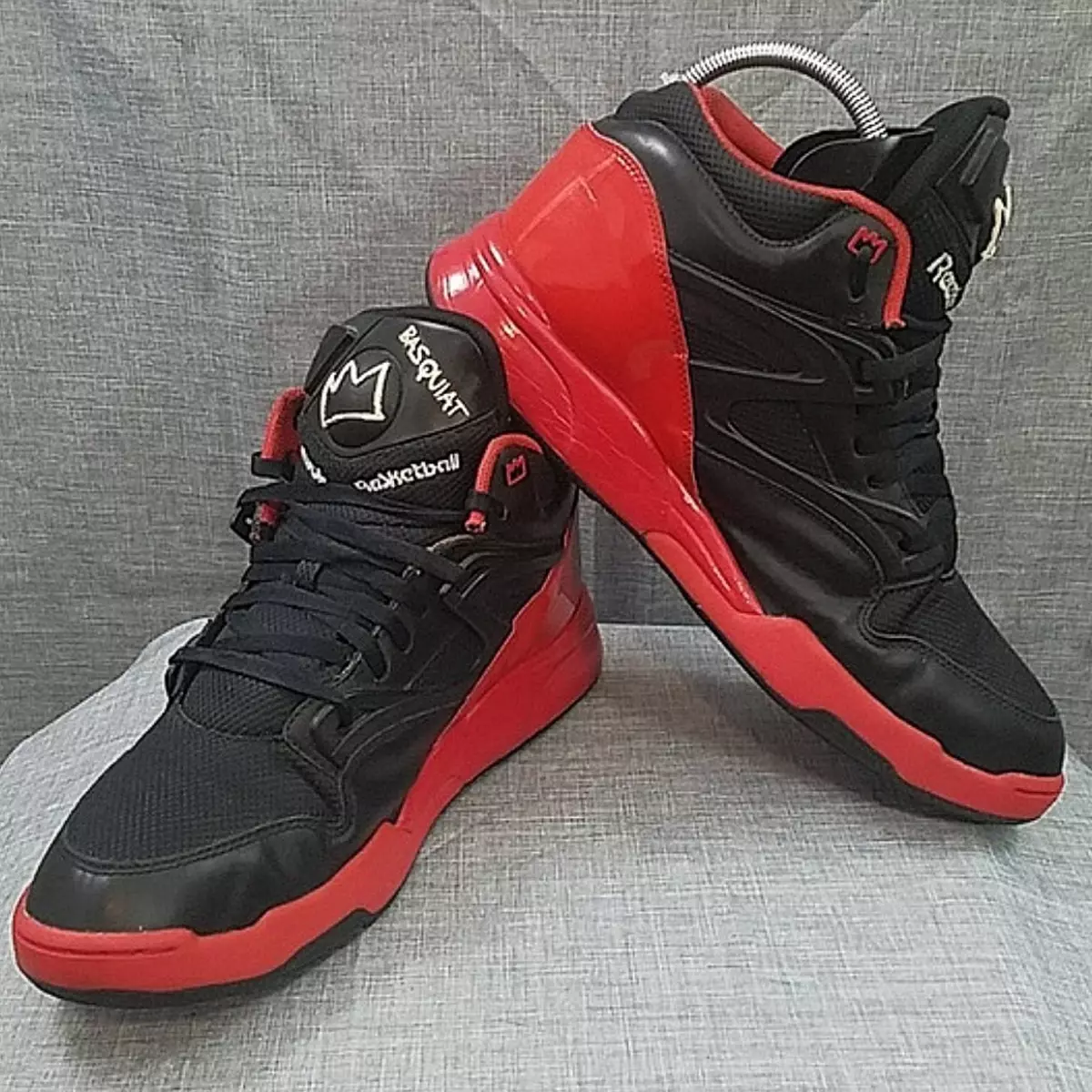 Red and black reebok pumps sales