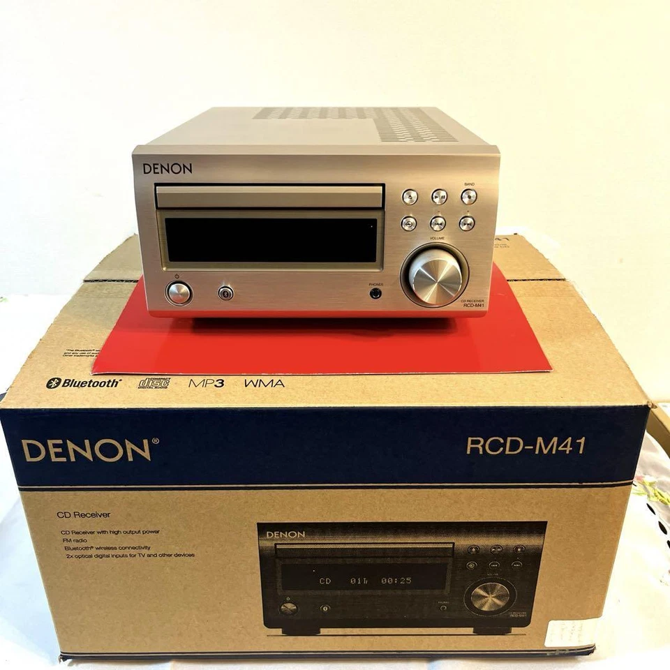 Denon RCD-M41 CD Receiver Bluetooth Amp Silver Hi-Fi Stereo System FM/AM Tuner - Image 2 of 4