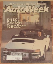 MAY 17 1982 AUTOWEEK MAGAZINE PORSCHE 911 SC CABRIOLET, ALFA ROMEO SPIDER