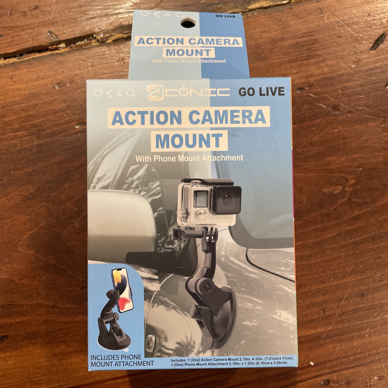 Action Camera Mount with Phone Holder AC-ACSM-01(A2)-image