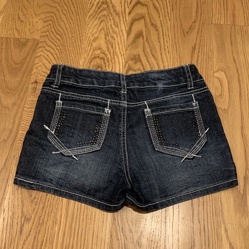 CHEROKEE Girls Denim Jean Shorts Rhinestones Sparkles Size L Large 10/12 Stitch - Picture 4 of 7