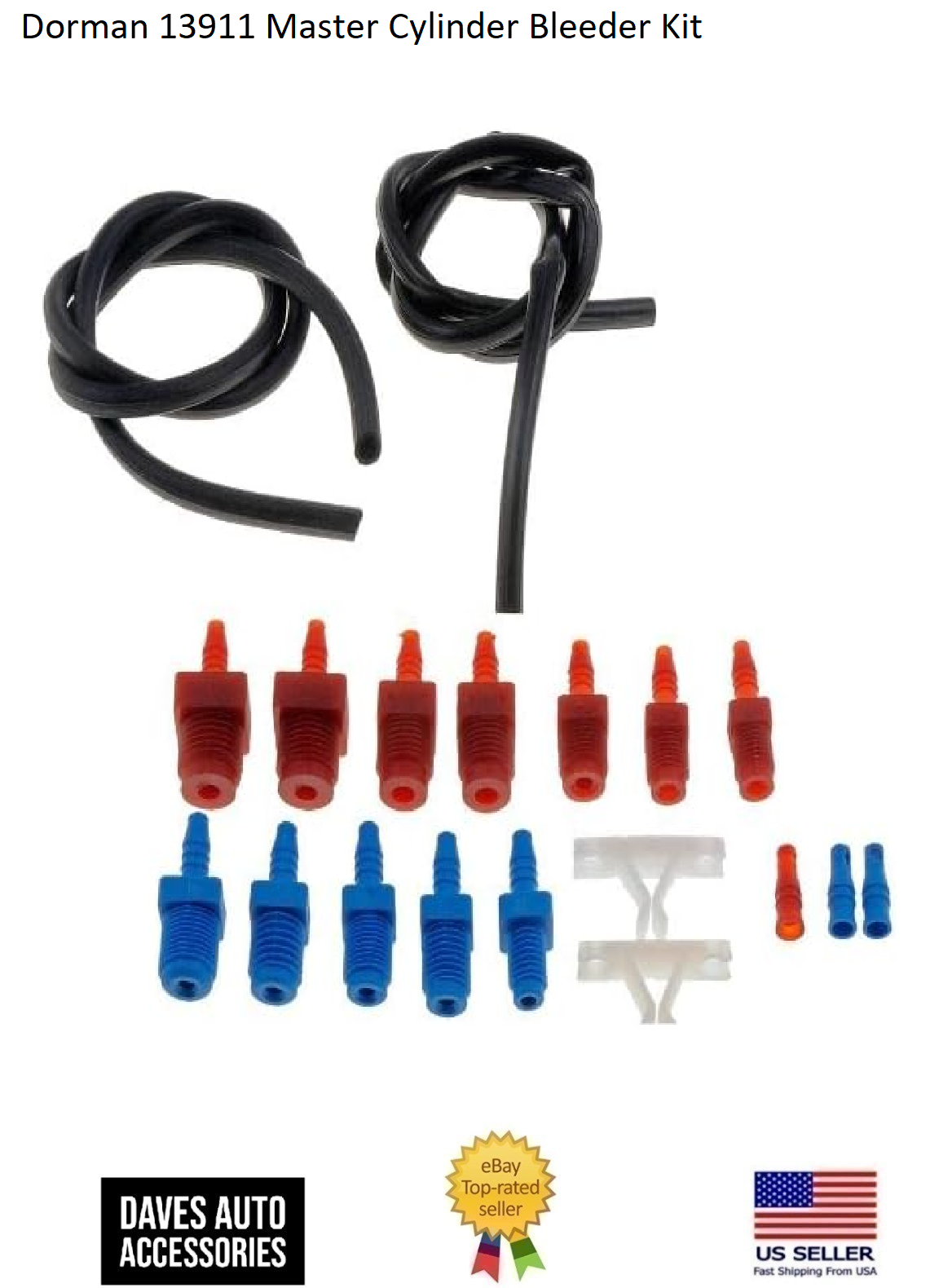 Master Cylinder Bleeder Kit 22 In. Hose, Clip, Sae, Metric Fittings