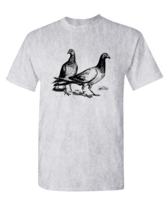 Pigeons - Vintage Hipster Style - Unisex Cotton T-Shirt Tee Shirt