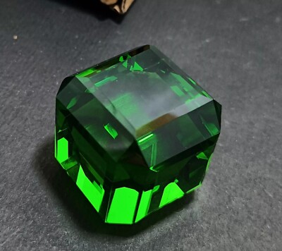 Cube Cut GREEN Topaz 250 Ct Brazilian Natural EGL Certified Loose Gemstone