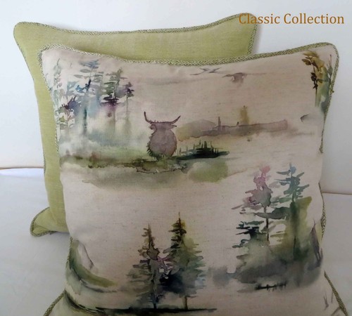 VOYAGE "CALEDONIAN FOREST"-HANDMADE PIPED CUSHION COVER- CHOICE OF SIZES - Picture 10 of 15