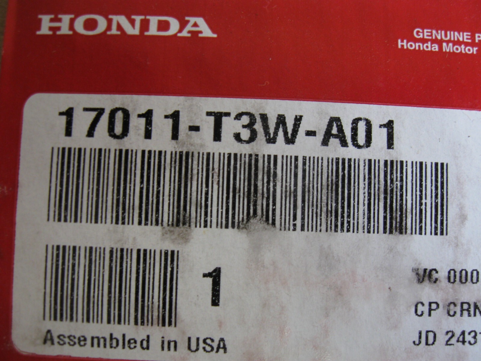 Honda 17011-T3W-A01 Canister Set Accord Hybrid, Acura NSX New, Genuine
