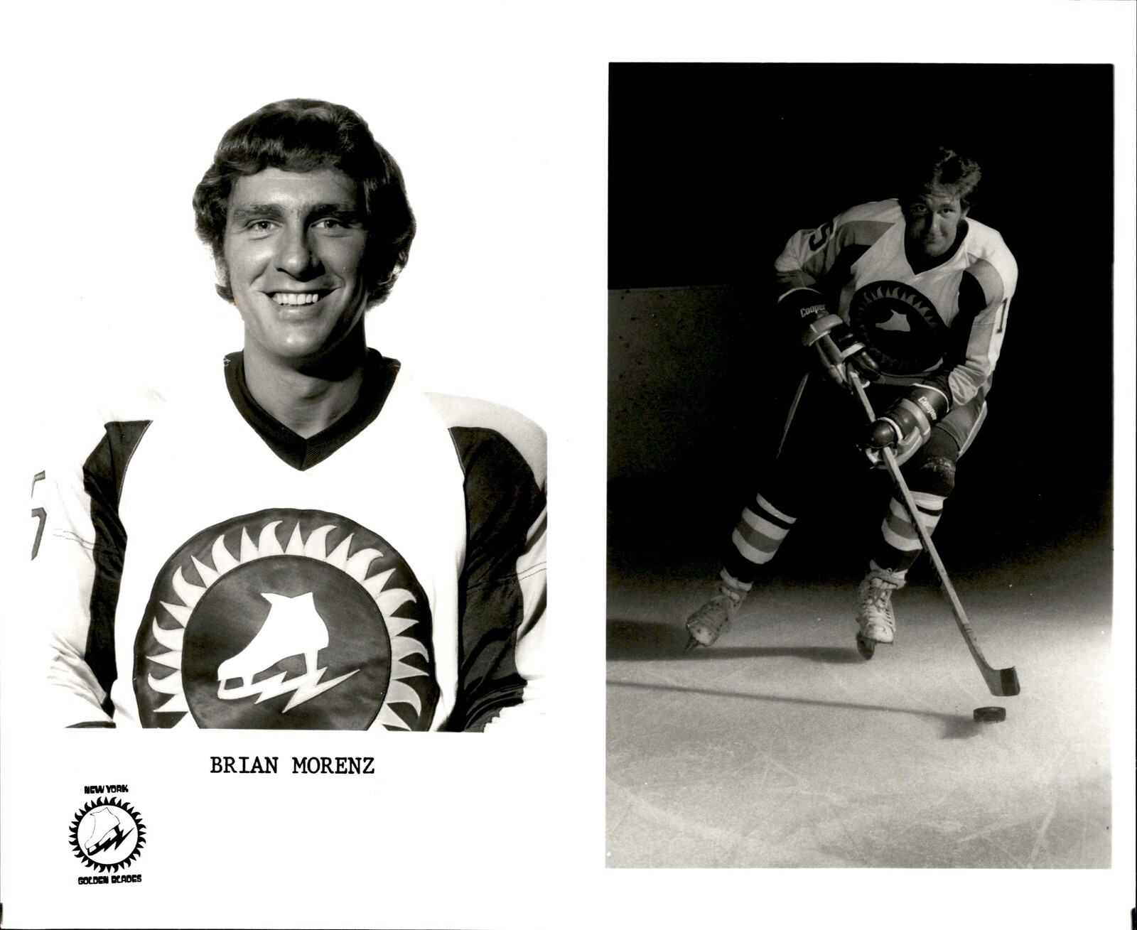PF6 Original Photo BRIAN MORENZ 197374 NEW YORK GOLDEN BLADES HOCKEY