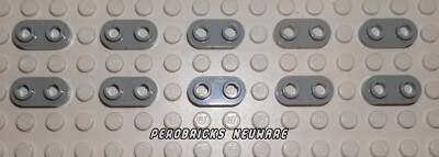 Lego Basic 10 x Platten Platte 1x2 oval, neu-hellgrau #35480 NEUWARE
