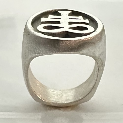 MJG STERLING SILVER OVAL TOP LEVIATHAN CROSS RING SATANIC. SZ 10 1/2… 26 GRAMS - Picture 4 of 7