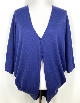 Cardigan Sweater Cape Women s M Alpaca Blend Asymmetric Hem
