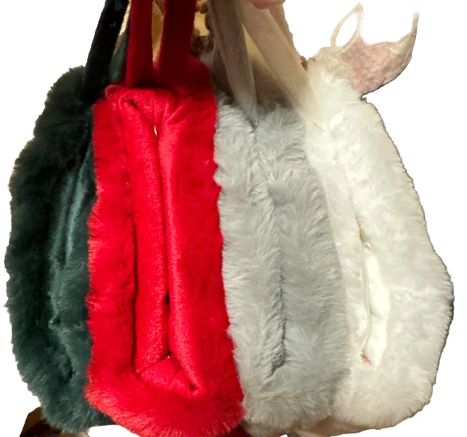 Рождественские чулки из искусственного меха Martha Stewart 22 дюйма набор из 4 разноцветных новых - Изображение 3 из 4