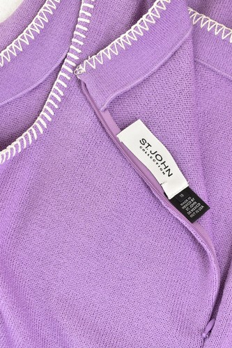 St. John Collection Light Purple / White Santana Knit Sheath Dress sz 10 AS-IS - 第 6/6 張圖片