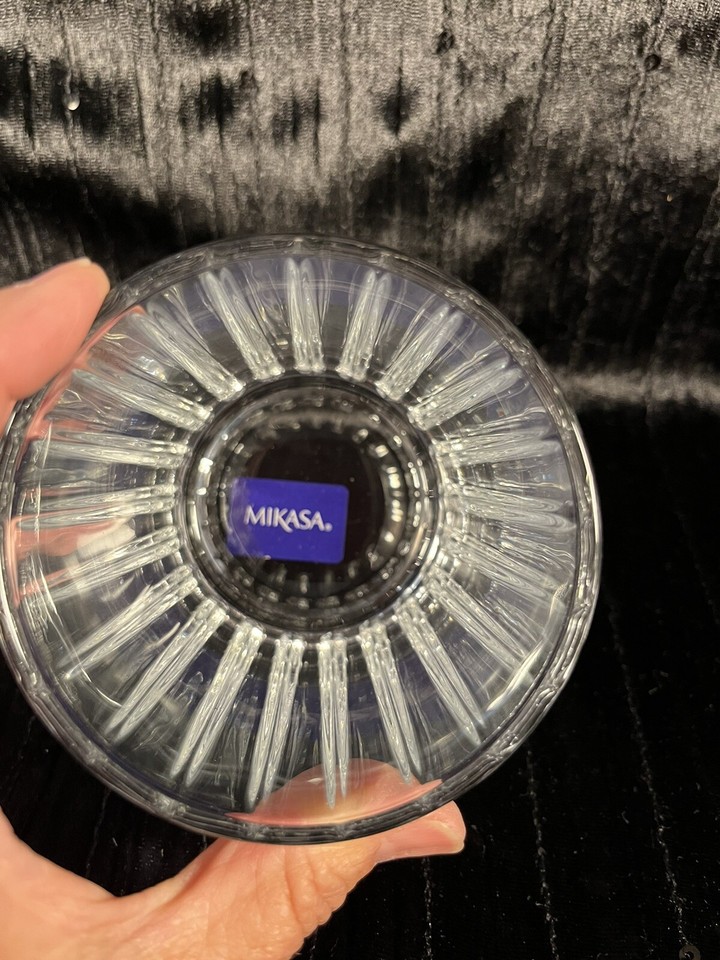 Mikasa Double OldFashioned Glasses BEVERLY Set Of 4 NEW 10 oz Lead