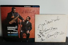 Julian Adderley signed  x5 lp+Cardboard zawinul ,Hayes,Nat,Sam Jones Jazz  great