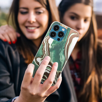 Hülle mit Motiv iPhone 13 12 11 Pro Max Mini Marmor Muster Glitzer Handyhülle
