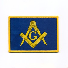 70 x 50 mm Masonic Winkel und Zirkel Freimaurer Patch Aufb&uuml;gler Aufn&auml;her 0849 B