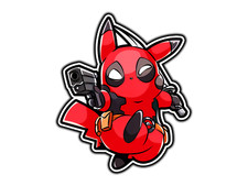 Deadpool Pikachu Funny Mashup Comic Sticker Waterproof Vinyl Decal Die-Cut Car
