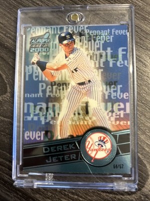 2000 Pacific Aurora - Pennant Fever RARE Derek Jeter #13 Blue 64/67