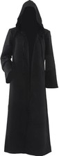 Adult Hooded Robe Cloak Knight Costume Cape Vintage X-Large, - Black
