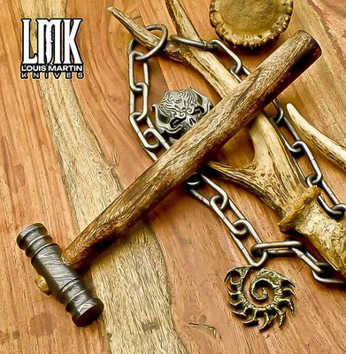 LMK Hot Item Hammer Knife Twist Damascus Walnut Wood Fishing Bushcraft