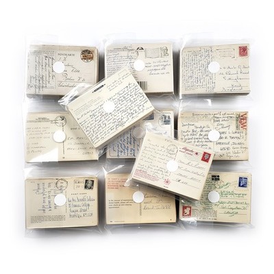 70 Vintage Used 4x6 Postcards Lot - All Posted - Worldwide Stamps & Postmarks
