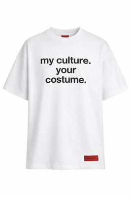 CHNGE Herren My Culture Your Costume Rundhals T-Shirt Kurzarm Weiß, XL