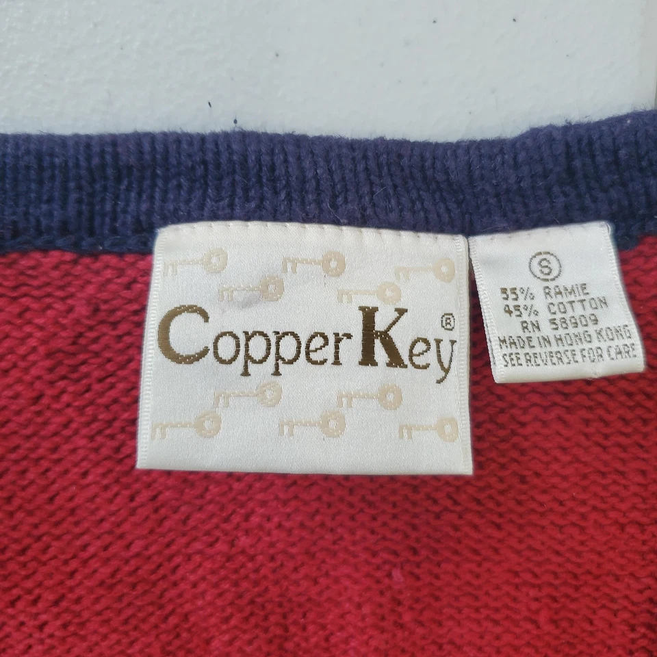 Colete Suéter Vintage Cottagecore Caprichoso Pequeno Vermelho Marinho Floral Bordado Anos 90 - Imagem 3 de 4