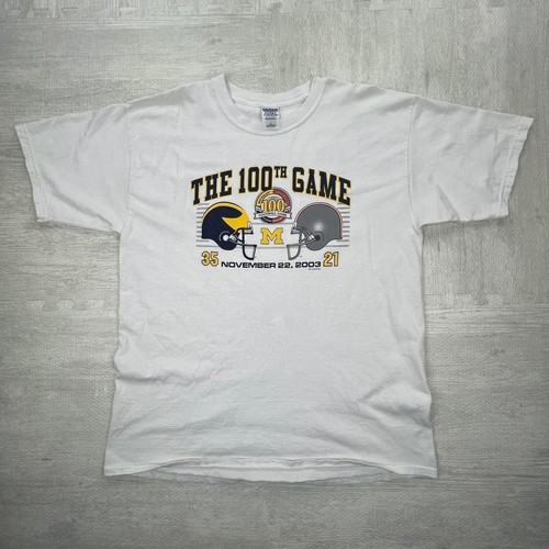 Vintage 90s Michigan Wolverines T-Shirt Tee Size: XL White NCAA College - Picture 1 of 5