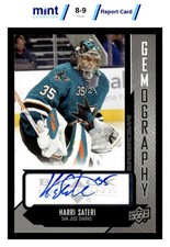 2014 UD BLACK DIAMOND HARRI SATERI GEM-HS GEMOGRAPHY AUTO SHARKS MCG 9