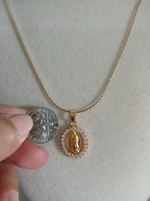 Cadenita  de la virgen   para niña   o jovencita , Oro Laminado , Gold plated