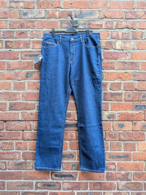Farah Straight Cut Rigid Denim Jeans Herren Größe W38 L34 Doppelnaht