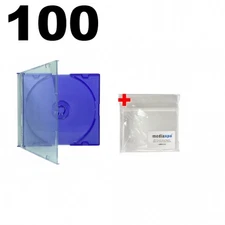 100 SLIM PURPLE Color CD Jewel Cases & 100 OPP Bags