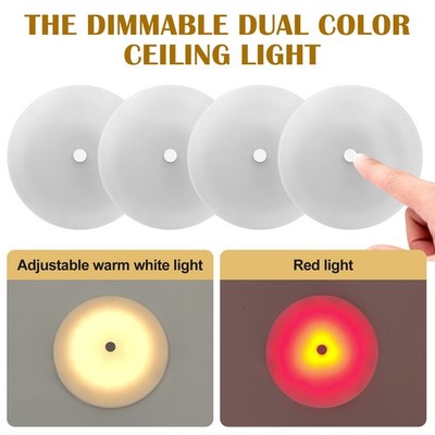 4-Pack 12V 4.5'' LED RV Ceiling Light - Warm White & Red Night Light for Boat RV